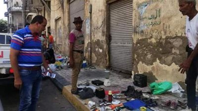 حملة مكبرة بسوق الحمام فى الإسكندرية لإزالة إشغالات الباعة الجائلين