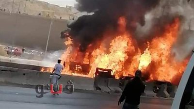 مصدر أمني يكشف تفاصيل حريق الطريق الدائري وإصابة 5 أشخاص