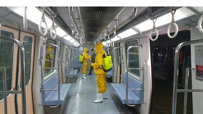 استمرار أعمال التعقيم والتطهير للقطارات  للحد من كورونا