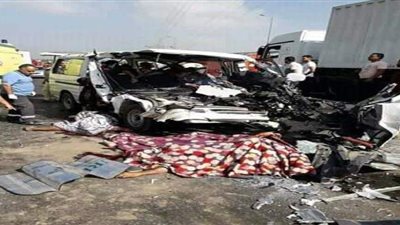 تفاصيل مصرع وإصابة ١٦ شخصا في حادث تصادم بالقليوبية