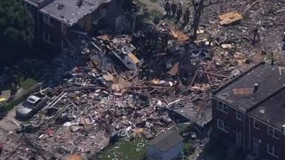 مقتل شخص وانهيار 3 منازل في انفجار هائل بولاية ميريلاند الأمريكية | فيديو