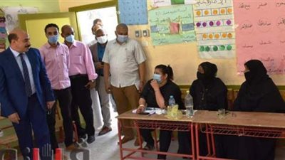 محافظ أسوان يتفقد اللجان الانتخابية ويطمئن على تطبيق إلإجراءات الوقائية | صور