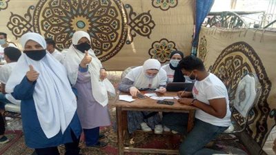 حملة بنها لشبابها  تنظم دخول المواطنين لجان الانتخابات  | صور