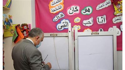 وزير الري يدلي بصوته في انتخابات الشيوخ بلجنة مدرسة القناة بالمعادي