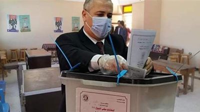 رئيس الهيئة الوطنية للصحافة يدلي بصوته في انتخابات الشيوخ