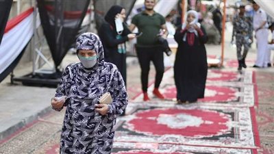 بالكمامات والجوانتي.. كبار السن يتصدرون المشهد في انتخابات الشيوخ بالجيزة | صور