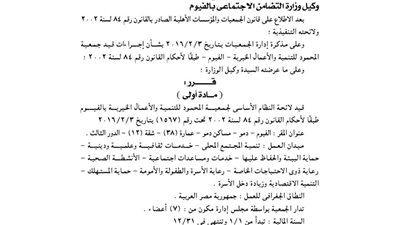 قيد لائحة جمعية المحمود للتنمية والأعمال الخيرية