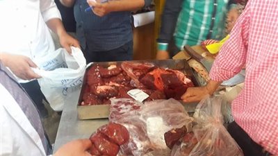 بالصور.. الرقابة الإدارية تصادر لحوما ودواجن منتهية الصلاحية بالمحلة