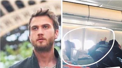 شاهد.. تصرف غير لائق لممثل تركي على متن طائرة