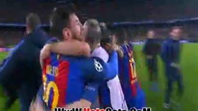 بالفيديو.. فرحة هيسترية للاعبي برشلونة بالفوز التاريخي على سان جيرمان