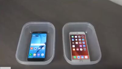 بالفيديو.. شاهد ما حدث لـ«سامسونج s7» و«آيفون 6» بعد تجميدهما بـ«الكولا»