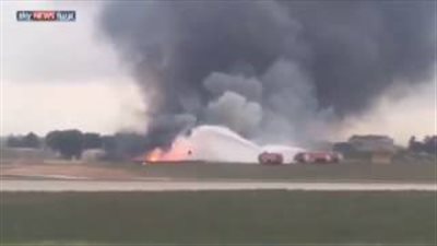 بالفيديو.. أولى لقطات تحطم طائرة متجهة إلى ليبيا