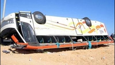 إصابة 18 شخصًا فى حادث انقلاب أتوبيس بطريق الإسماعيلية