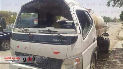 بالصور.. إصابة سائق في حادث تصادم بالوادي الجديد