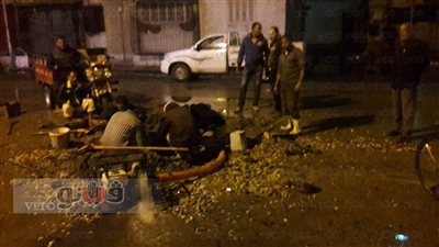 بالصور.. انفجار ماسورة مياه في بورسعيد