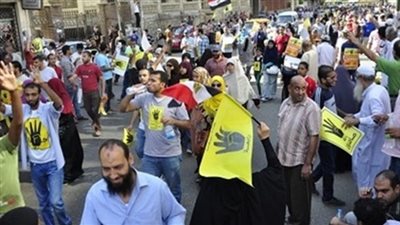 أهالي جمصة يفضون مسيرة الإرهابية على الطريق الدولى