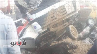 بالصور.. مصرع 4 وإصابة أربعة آخرين في حادث تصادم بالشرقية