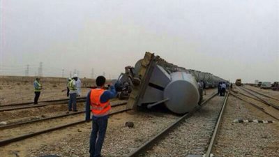انقلاب قطار بضائع في البدرشين