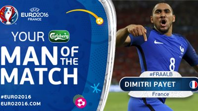 «باييت» أفضل لاعب في مباراة فرنسا وألبانيا بـ«يورو 2016»