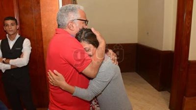 بالصور.. سلوى محمد علي تبكي فرحا بفوز مصر على الكونغو