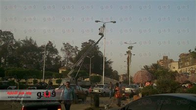 تجميل ميدان حدائق القبة استعدادًا للاحتفال بتنصيب السيسي