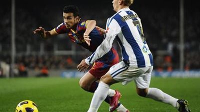 سوسيداد يلحق الهزيمة الأولى لبرشلونة بالدورى الإسبانى