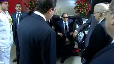 بالفيديو.. لحظة وصول «السيسي» إلى المحكمة الدستورية