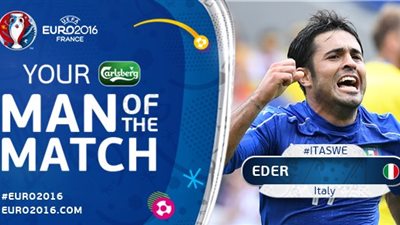 «إيدير» رجل مباراة إيطاليا والسويد في «اليورو»