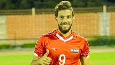 طرد محمد المواس في مباراة سوريا وأستراليا