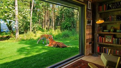 بالصور.. فندق يسمح للحيوانات المفترسة بالتجول خارج شرفاته