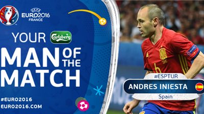 «إنيستا» أفضل لاعب في لقاء إسبانيا وتركيا بـ «اليورو»