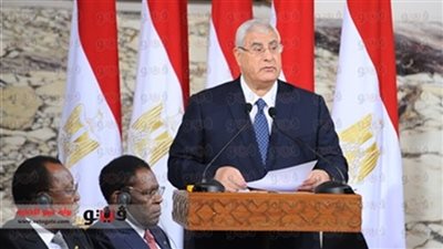 مسقط رأس عدلي منصور يحتفل بالسيسي