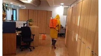 استمرار أعمال تطهير  وتعقيم مركز تحديث الصناعة | صور