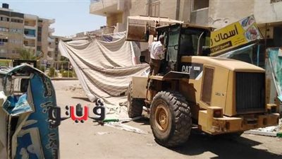 حملة مكبرة لإزالة الإشغالات عن شوارع مدينة المستقبل بالإسماعيلية