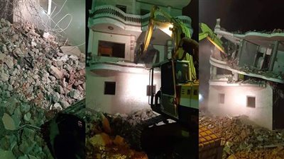 إزالة فيلا ٤ طوابق مخالفة على أملاك مصرف كوتشينر بالمحلة | فيديو وصور