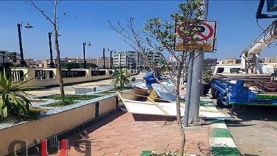 إزالة لافتات مرشحي مجلس الشيوخ من شوارع الشرقية | صور