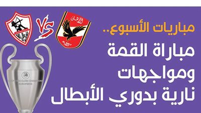 مباريات الأسبوع .. مباراة القمة ومواجهات نارية بدوري الأبطال