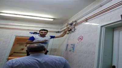 صحة الغربية:  توصيل شبكة غازات طبية جديدة بمستشفى حميات بسيون