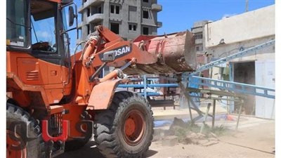 إزالة 21 حالة تعد على الأراضي في بلطيم بكفر الشيخ