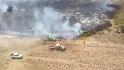 لحظة اندلاع حرائق في مستوطنات إسرائيلية على الحدود مع غزة | فيديو