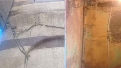 انهيار جزئي لعقار مكون من طابقين  بالبحيرة