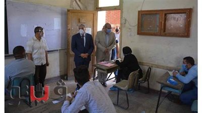محافظ المنيا، يتابع سير امتحانات الدور الثاني للثانوية العامة بلجان مركز بني مزار