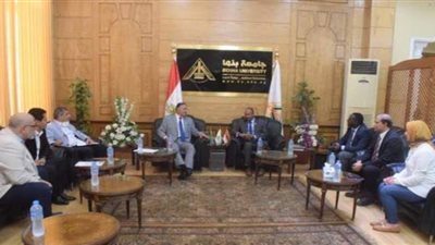 رئيس جامعة بنها يستقبل وفد سفارة الصومال بالقاهرة  ​