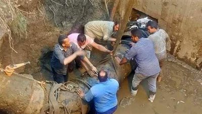 إصلاح انفجار خط طرد الوليدية بأسيوط وعودة المياه  تدريجيا بالشبكات