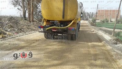 بالصور.. حملة لرصف شوارع طوخ للحد من حوادث الطرق