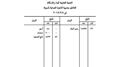 تصفية الجمعية التعاونية للبناء للعاملين بمديرية الشئون الصحية بأسيوط