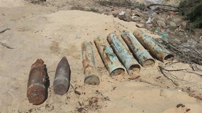 مزارع يعثر على 5 دانات من مخلفات الحرب بالإسماعيلية