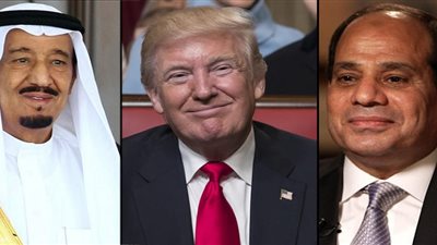 ترامب والسيسي وسلمان يلتقطون صورة تذكارية