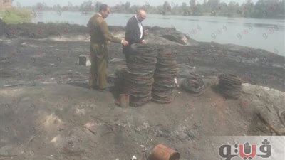 البيئة: السيطرة على حرق مكشوف للكاوتشوك بميت حارون في الغربية