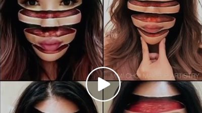 فتاة تحول نفسها إلى «طعام» باستخدام المكياج (فيديو)